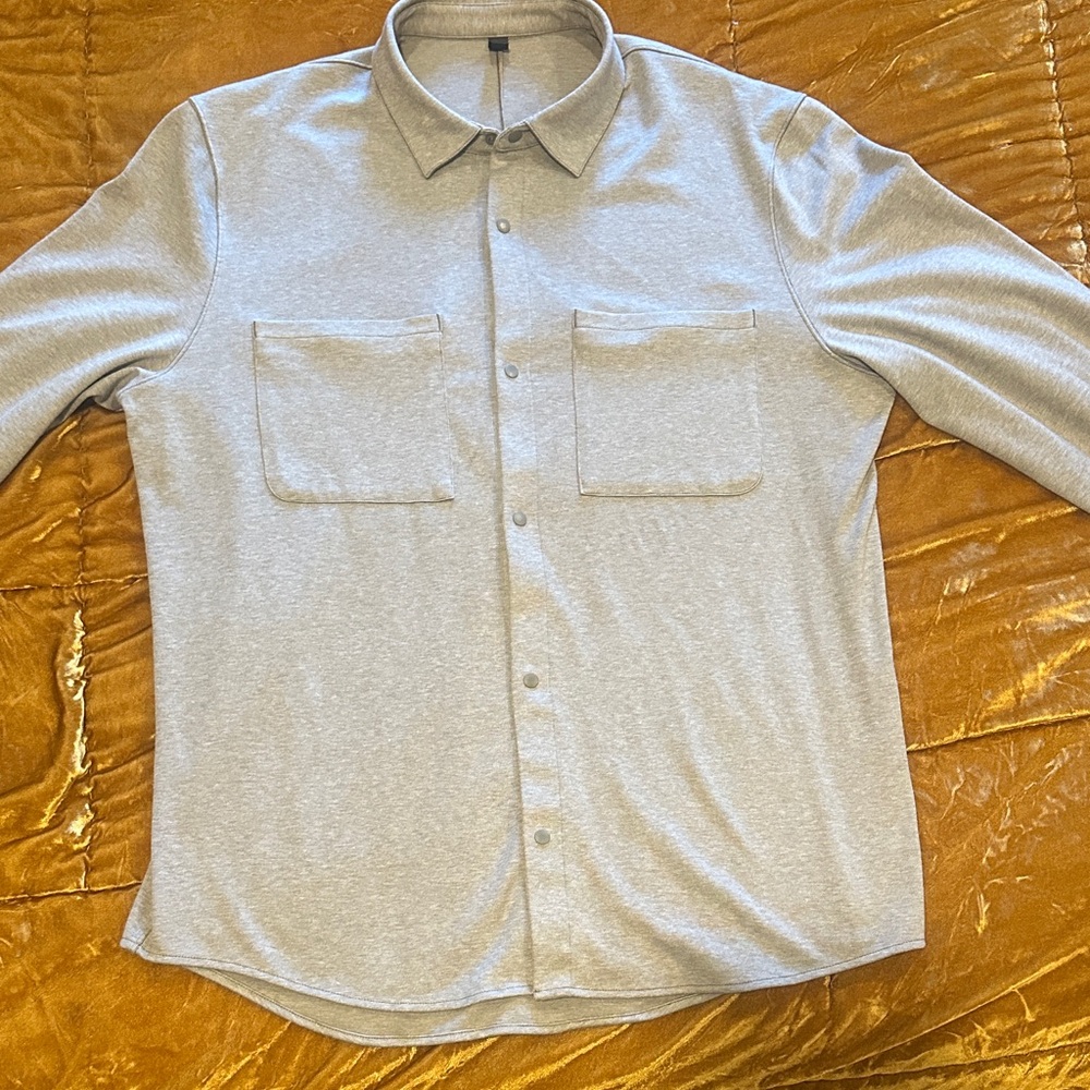 lululemon athletica Heather Gray Button-Down Shirt
